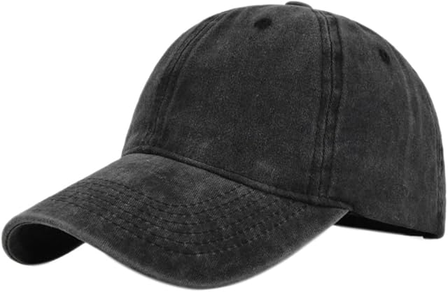 YULOONG Vintage Baseball Cap Basic Solid Color Washed Denim Trucker Cap 100% Cotton Sun Hat for Men Women Adjustable