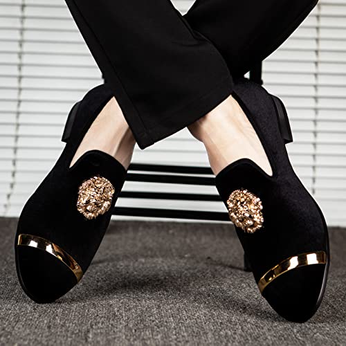 Image of Meijiana Men's Velvet Loafers - Fashion Casual Low-Heel Dress Shoes for Men with Rubber Sole & Metal Buckle - Perfect Business & Formal Attire, Stylish Mens Shoes