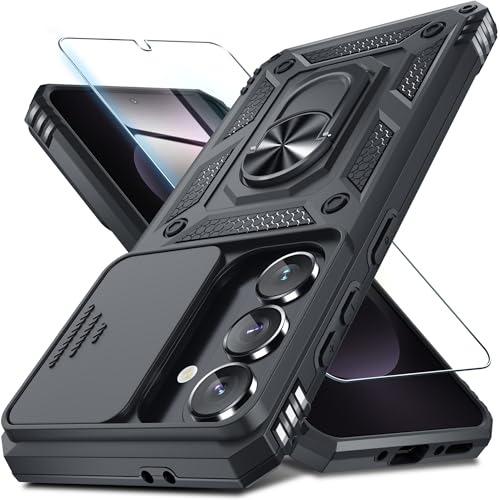 for Samsung Galaxy A37/A36 Case Built in Slide Camera Cover,Black
