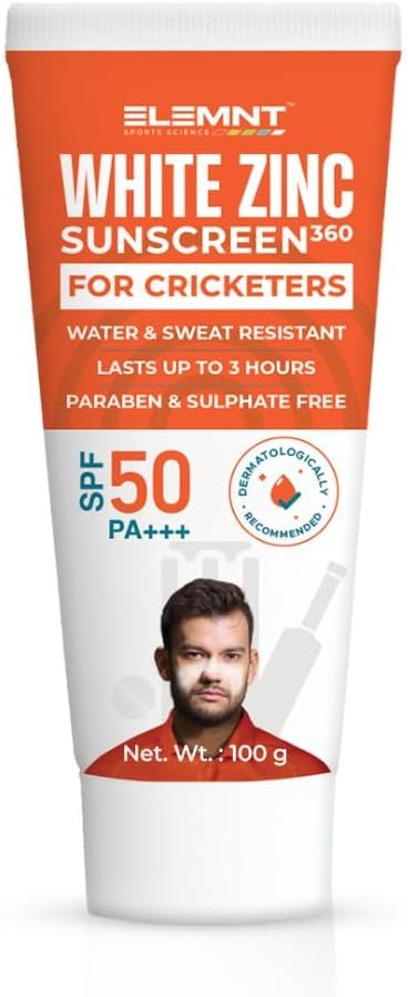 Elemnt White Zinc Sunscreen 360 Formulated For Heavy Sun Exposure, Broad Spectrum Pa+++ Sunscreen Spf 50 For Sportsmen For Unisex, Aloe Vera Scented, 100G, All