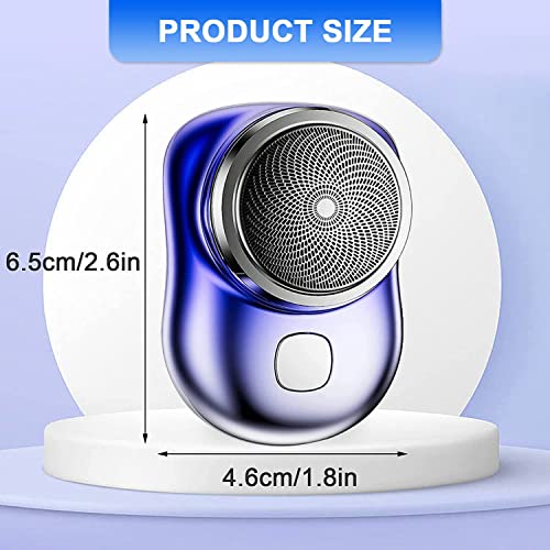 Powerful Storm Shaver For Men Electric Razor Mini-Shave Portable Pocket Portable Electric Shaver Usb Rechargeable Shaver Wet And Dry Mens Easy One-Button Use Suitable For Home,Car,Travel (Blue) #TOP1