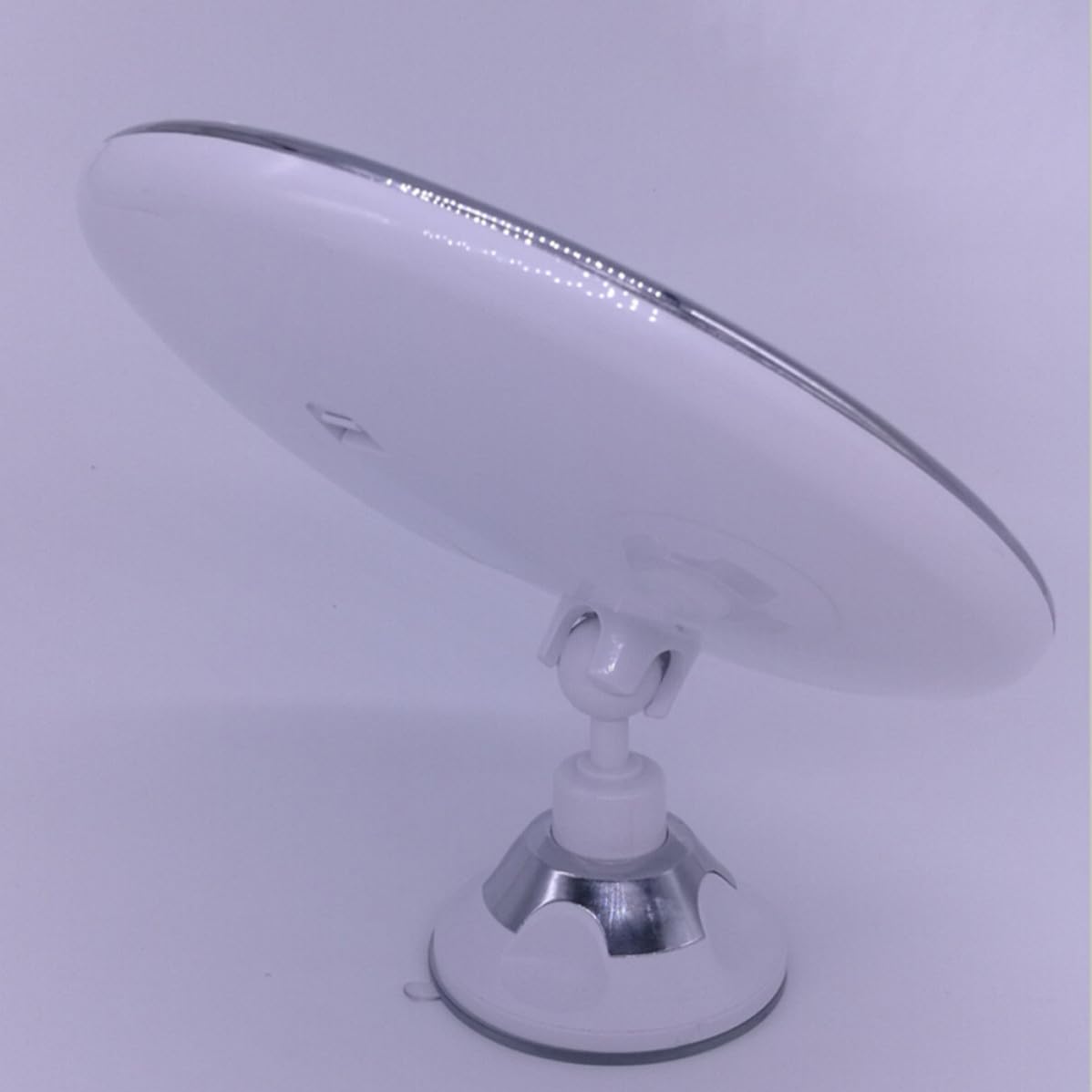 ibasenice Espejo de Maquillaje LED con Aumento 10x y Ventosa, Espejo Redondo de Vidrio Blanco para Baño y Tocador, Portátil y Práctico para Maquillaje Diario