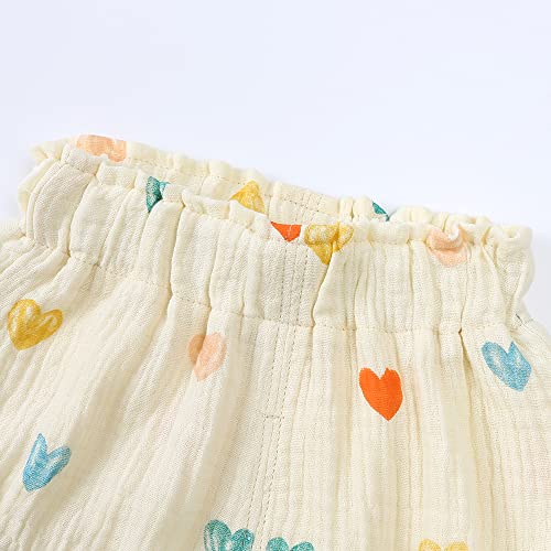 MYGBCPJS Baby Boys Girls 3 Pack Cotton Linen Bloomers Kids Loose Floral Graphic Printed Bubble Shorts Elastic Waist Bottoms - Thumbnail 5