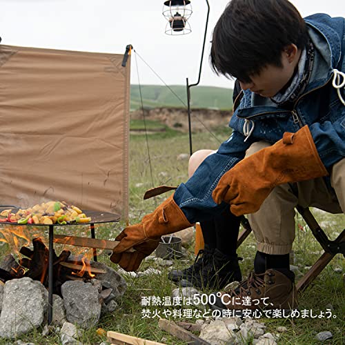 Naturehike 耐熱グローブ 耐熱手袋 牛革製 耐熱500℃ 耐高温 