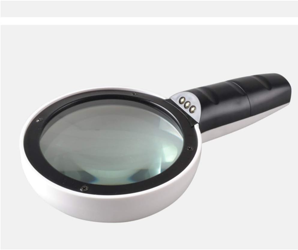 Hand-held Magnifier，with Light, for Seniors Reading, Soldering, Inspection, Coins, Jewelry, Exploring