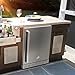 cureder 24 Inch Outdoor Refrigerator, Built-in Stainless Steel Beverage Beer Cooler Under Counter Fridge, Indoor/Outdoor Refrigerator with 3 Shelves for Patio Kitchen and Commercial Use