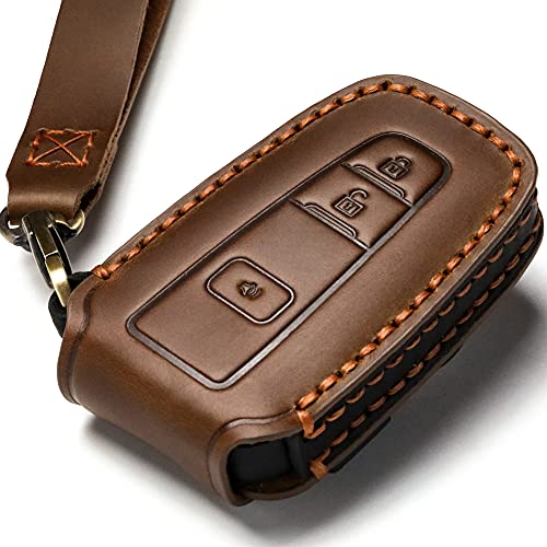 ZiHafate Car Key Fob Cover Case Compatible with Toyota Keyless Remote Control 2021、2020、2019、2018、2017、2016 RAV4 Camry Corolla Avalon Tacoma Highlander 4Runner Tundra Prius Prado etc.（BN-Brown） …