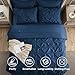 Bedsure King Size Comforter Set - Bedding Sets King 7 Pieces, Pintuck Bed in a Bag Navy Blue Bed Set with Comforter, Sheets, Pillowcases & Shams