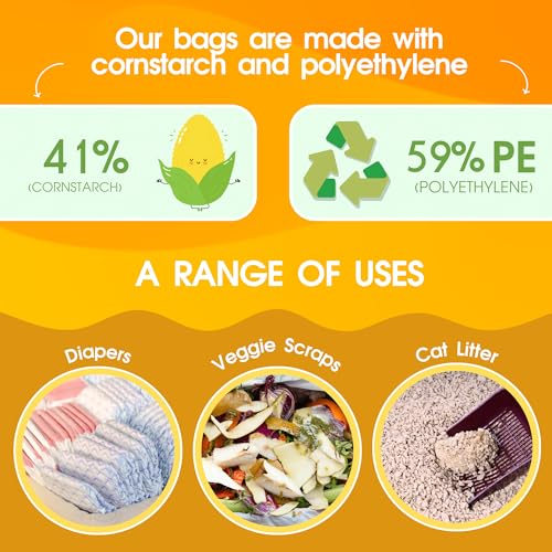 Image of Pet N Pet 200 Counts Unscented Dog Poop Bags with Tie Handles, 41% Plant Based & 59% PE Poop Bags for Dogs, Extra-Thick Doggie Poo Bag, Pet Waste Bag (Pack of 2)