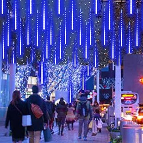 Violetfox Luzes de Natal ao ar livre, luzes de chuva de meteoros, luzes de chuva caindo 30,5 cm, 8 t