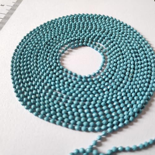 Image of GoSetGet! 12 mtr-LITE Blue-1.5mm Metal Ball Chain for LIPPAN Art, Rangoli, Jewelry Making, Crafts, Decorative, Long Lasting Finish (12 Mtr LiteBlue)