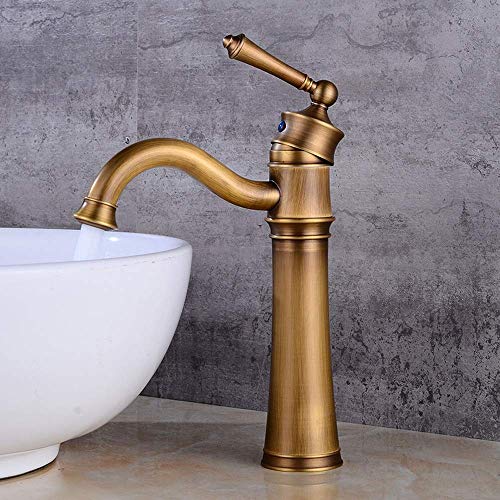 Robinet de lavabo en bronze antique pour vasque sur table de villa