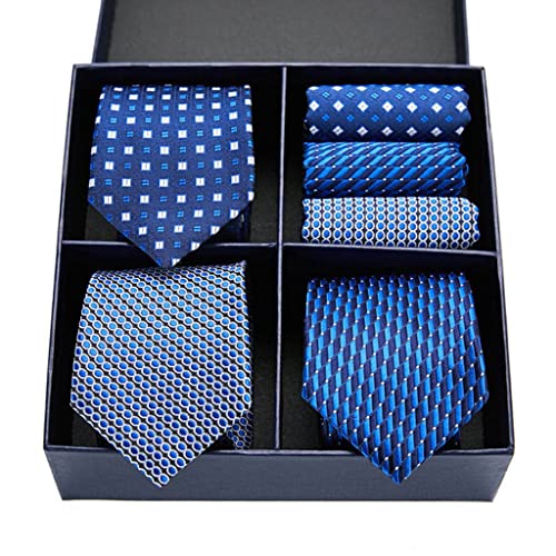 Set de 3 Corbatas de Seda clásicas para hombre con pañuelos