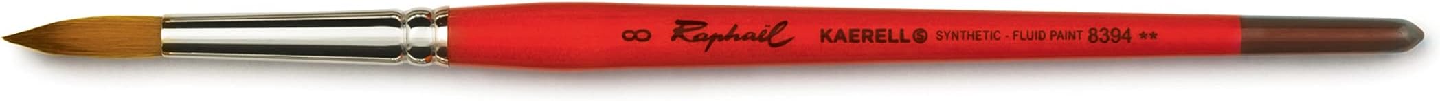 Raphael Kaerell Synthetic Short Handle Watercolor Brush, Round, 8