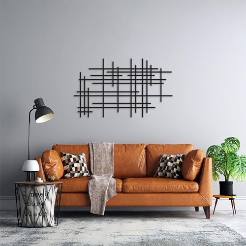 Abstract Line Metal Wall Art, Minimalist Metal Wall Decor, Geometric