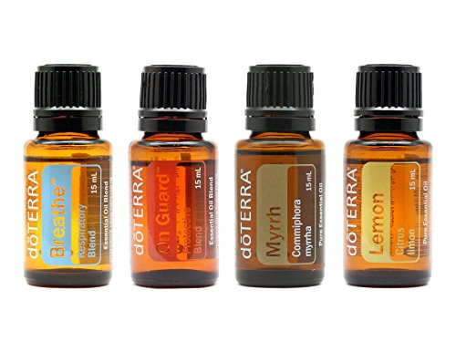 4 in 1 doTerra Package (doTerra Breathe 15ml-doTerra On Guard 15ml - doTerra Myrrh 15ml - doTerra Lemon 15ml)