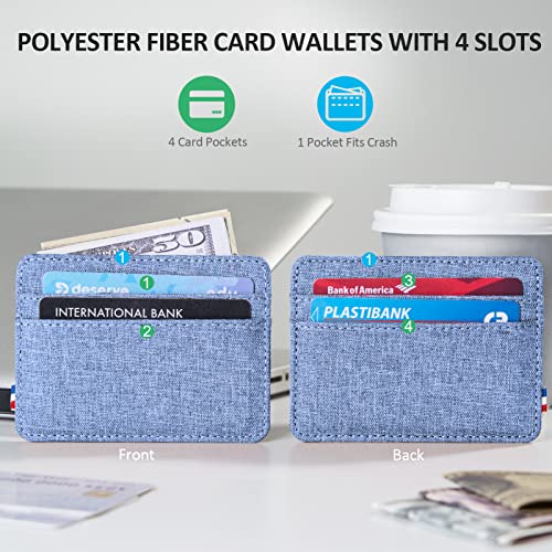 Qbool Mens Front Pocket Wallet Slim Minimalist with RFID Blocking Cash Slot Credit Card Holder (Z-Light Blue)3