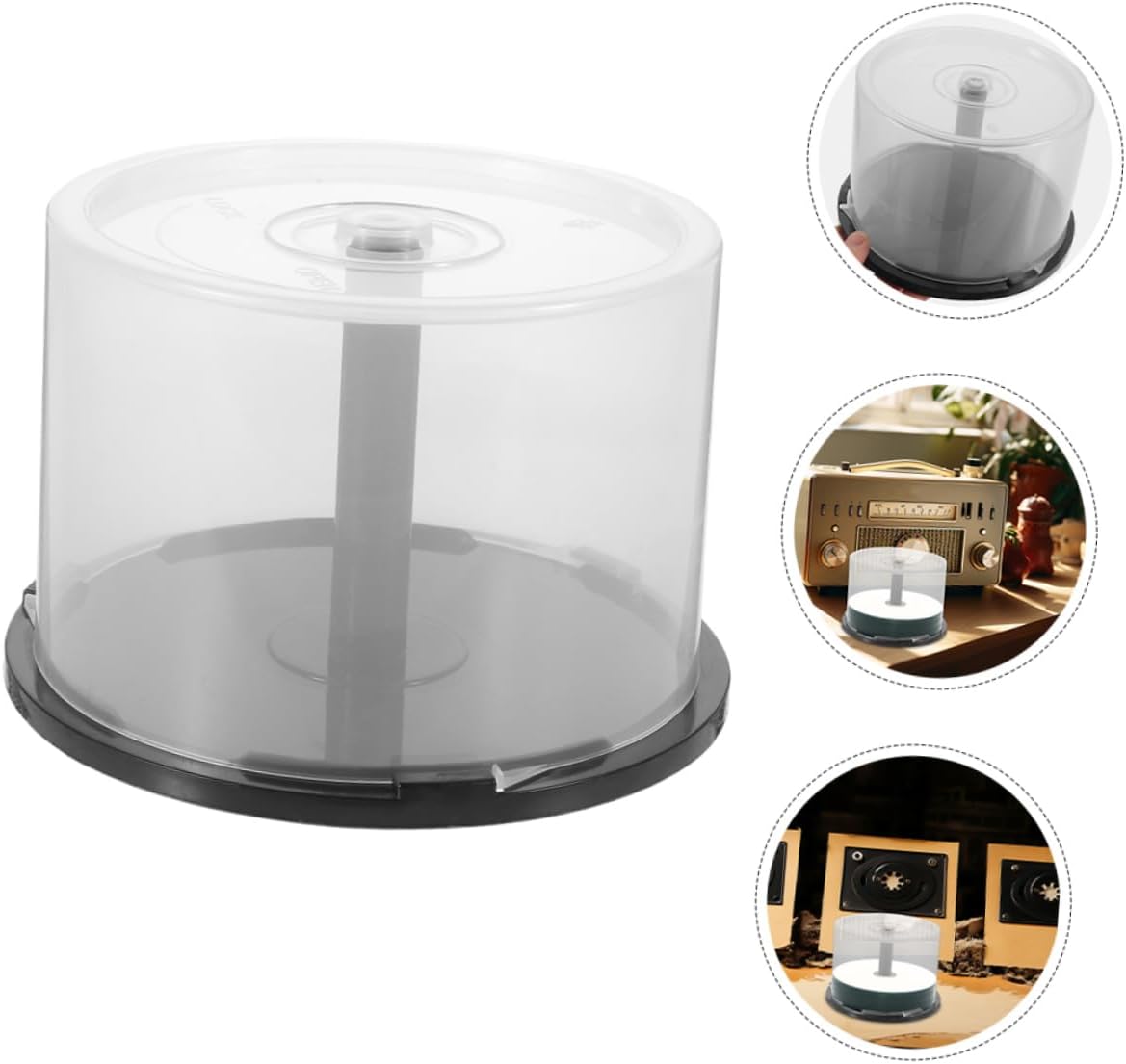 CHILDWEET 3pcs Box Cd Storage Cases Plastic Cd Holders Storage Units Lids for Desktop