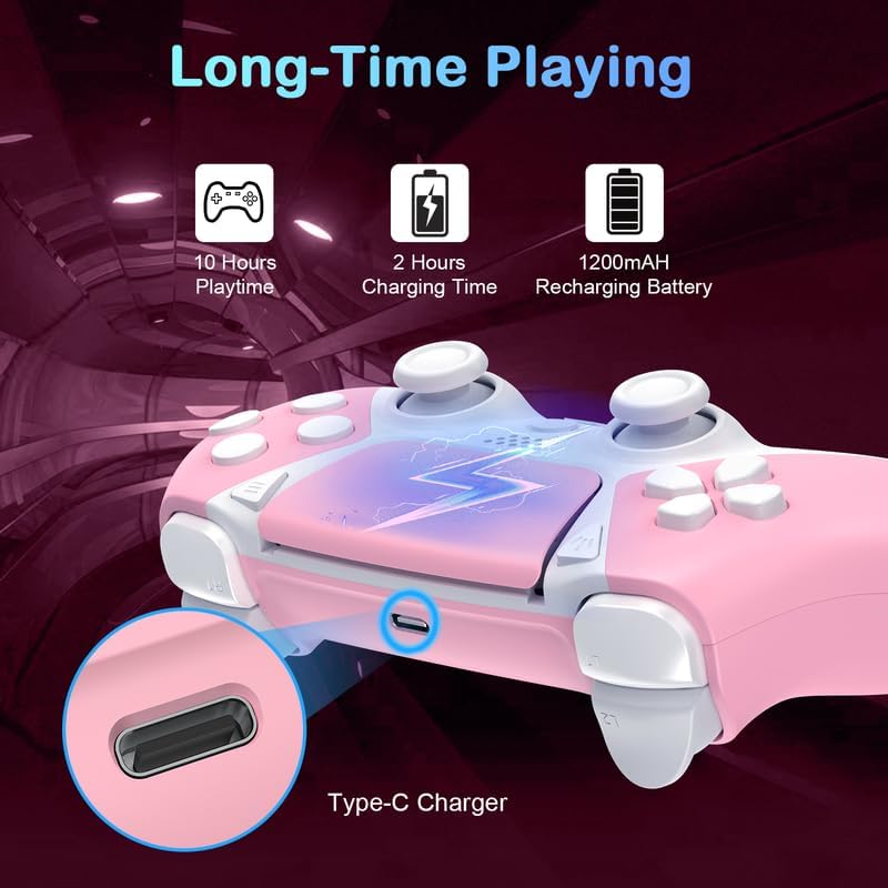 Ymir Luna Controller Made for Amazon Luna Game,Luna Wireless Controller for FireTV/PS4/PC/Mac/iPhone/iPad/Steam,PC Mando with Turbo,Programmable Buttons,Hall Effect Triggers/Joystick,New Verion,Pink