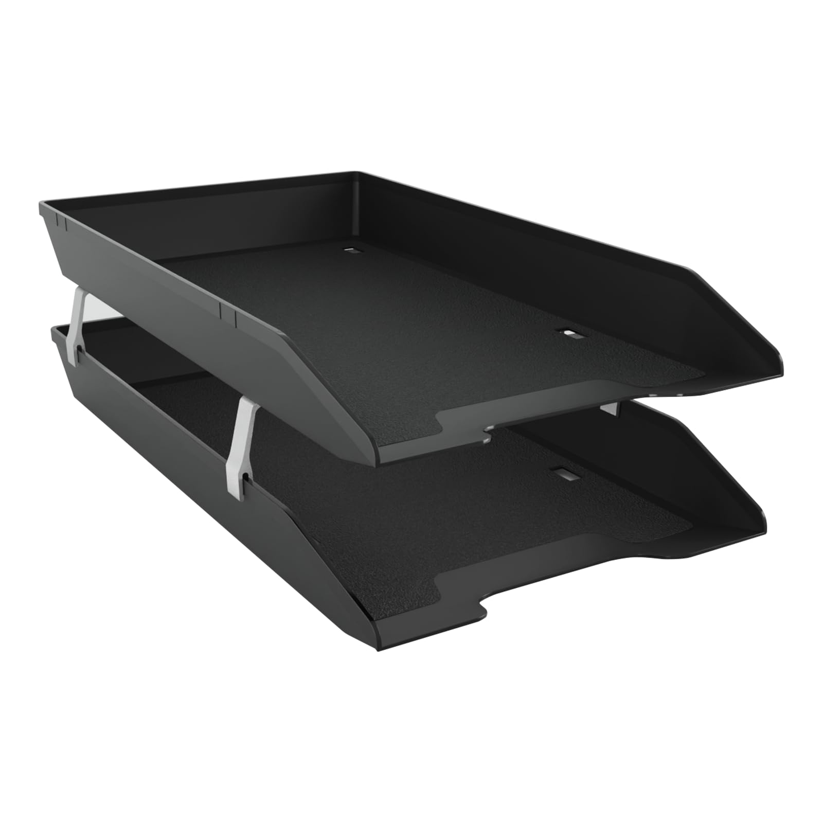 Acrimet Bandeja de 2 niveles para cartas legales, carga frontal (tamaño legal) (plástico) (color negro) fabricada en Estados Unidos