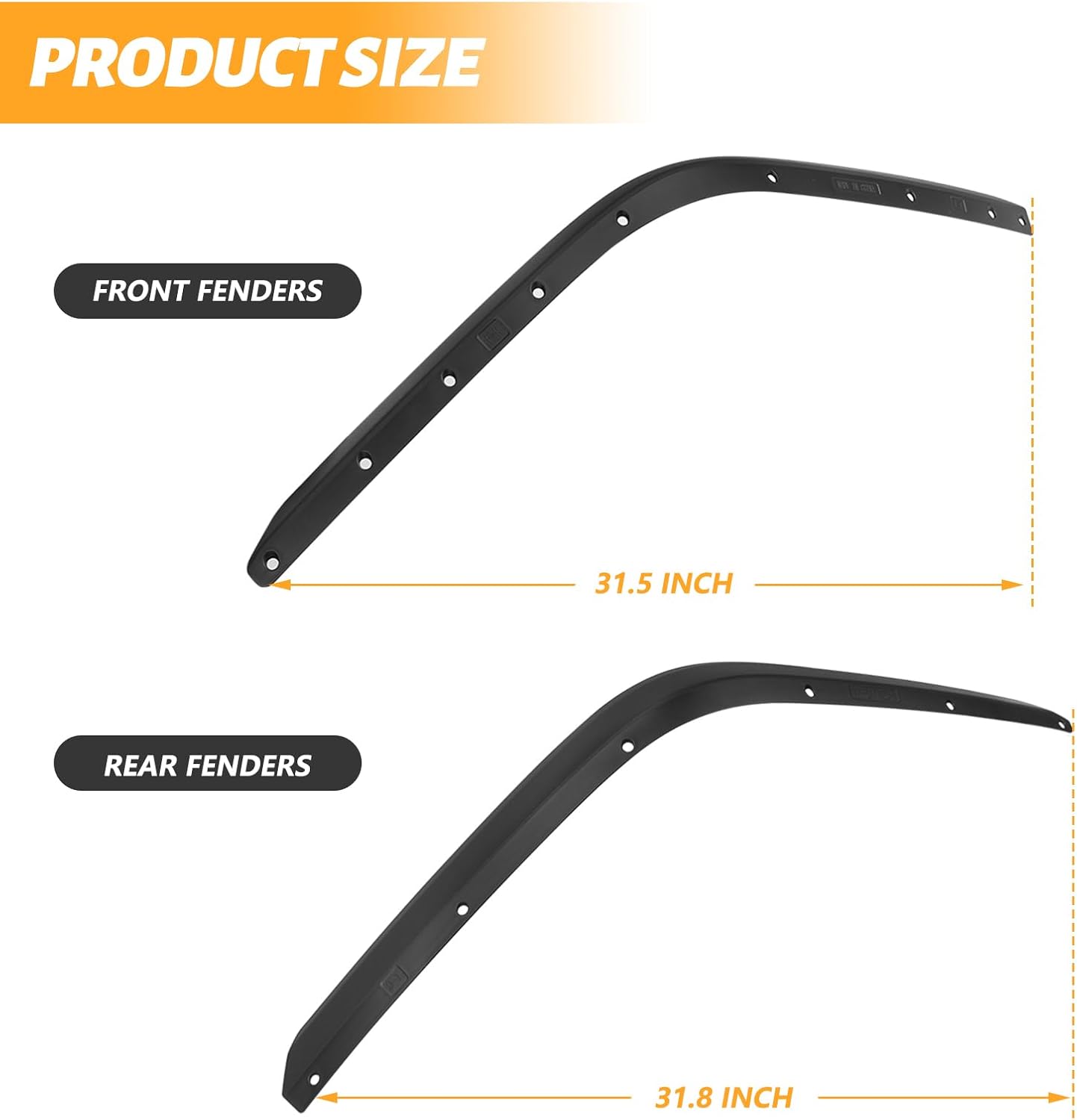 Front & Rear Fender Flares Compatible with 2020-2024 Jeep Wrangler Gladiator JT Mojave & Rubicon, Off-Road Wheel Flares Liner 4 PCS