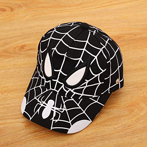 Kids Cartoon Embroidery Baseball Cap Adjustable Snapback Vintage Retro Cotton Sun Hat For Boys Girls Ages 2-8 Black #TOP1