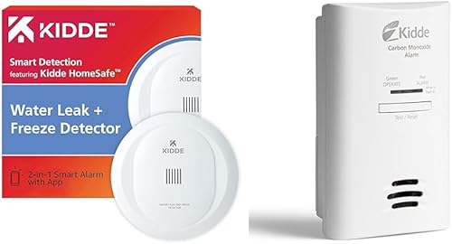 Kidde Detector de fugas de agua WiFi y alarma de congelación, dispositivo Alexa, detector inteligente de fugas para hogares con alertas de