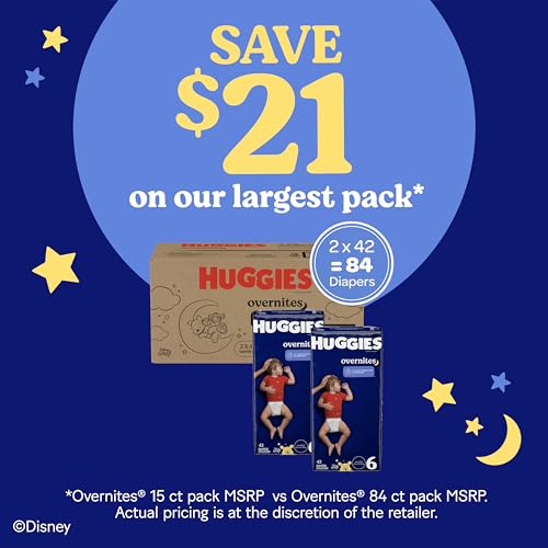 huggies size 6 overnites baby diapers overnight diapers size 6 35 lbs 84 ct 2 packs of 42 packaging may vary