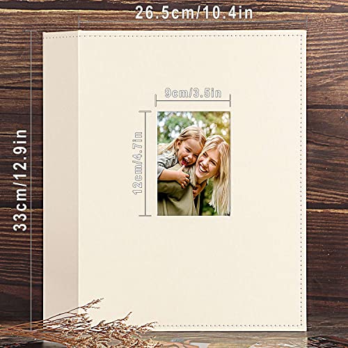 Image of Ywlake Photo Album 4x6 400 Pockets, Leather Photo Albums Holds 400 Vertical Pictures Only Beige