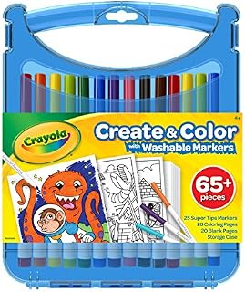 Crayola 04-0377 Create & Color Super Tips Kit SuperTips Washable Markers, Assorted