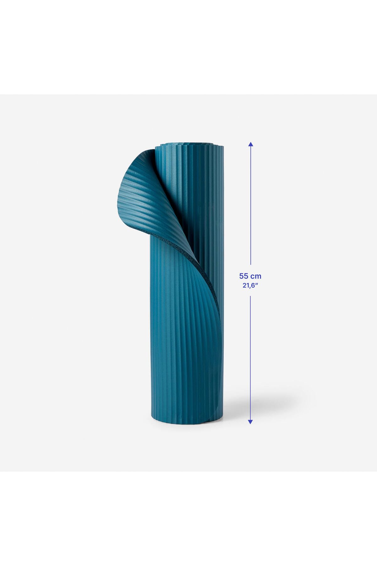Tapis de sol pour pilates et gym douce - Solide et confortable - 160 cm x 55 cm x 10 mm - Poids 750 grammes - Couleur bleu