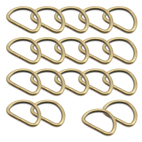 CRAFTMEMORE D-Ring Findings 5/8, 3/4 & 1 Inch Metal Non Welded D Rings for Belts Bags Lanyard Leathercraft Avail 4 Colors (3/4