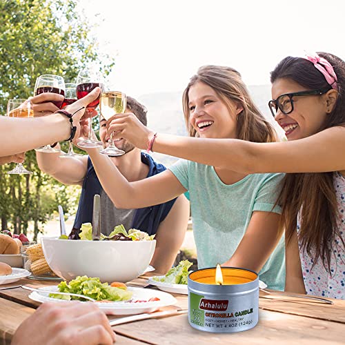 Arhalulu Citronella Candles Outdoor, 4.4 Oz Pack Of 6 150 Hours Burning, Citronella Candles Set Outside For Party Hiking Camping Patio Bbq Deck Lanai Garden Yard Home Balcony (Silver) #TOP3