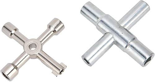 Miniatura 3 de Health Gear - Llave de 4 vías, 2 llaves de agua de 4 vías, llave multifuncional portátil, herramienta de llave para grifos de válvulas, radiadores,