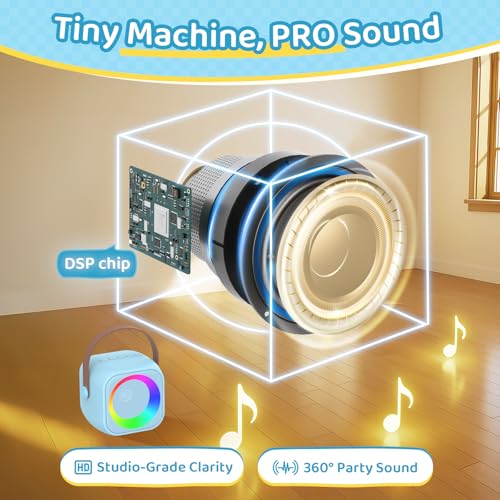 Jeefu Karaoke Machine for Kids, Toys for 3-12 Years Old Girls Gifts, Kids Karaoke Microphone Machine Toy, Best Fun Christmas Birthday Gifts for 5 6 7 8 9 10 11 Years Teens Girl Boys Blue 2 Mic