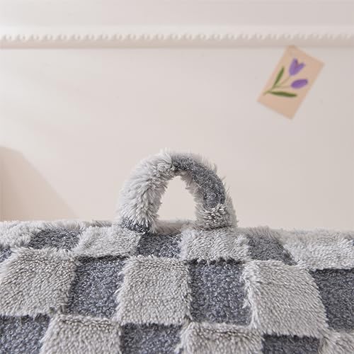 Image of Aimuan Reading Pillow Checkered Bed Rest Wedge Backrest Checkerboard Pillow with Arms Back Support for Sitting Up in Bed Cushion Incline Rest Sleeping Snoring Pillow (Grey,Large)