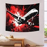 3D Gedruckter Wandteppich Dynamisches Flugzeug, Weiche Künstlerische Abstrakte Explosion Polyester-Wandbehang, Geruchsneutral Dekoration Für Schlafzimmer & Wohnzimmer, Premium Geschenk 180cmx230cm