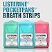 Listerine Freshburst Pocketpaks Portable Breath Strips, Dissolving Breath Freshener Strips Kill 99% of Germs that Cause Bad Breath, Portable for On-the-Go, Minty Flavor, 3 x 24-strips