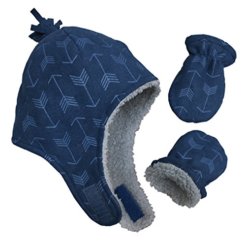 Image of N'Ice Caps Toddler Baby Winter Hat Mitten Set - Kids Boys Girls Gloves Fleece Sherpa Lined