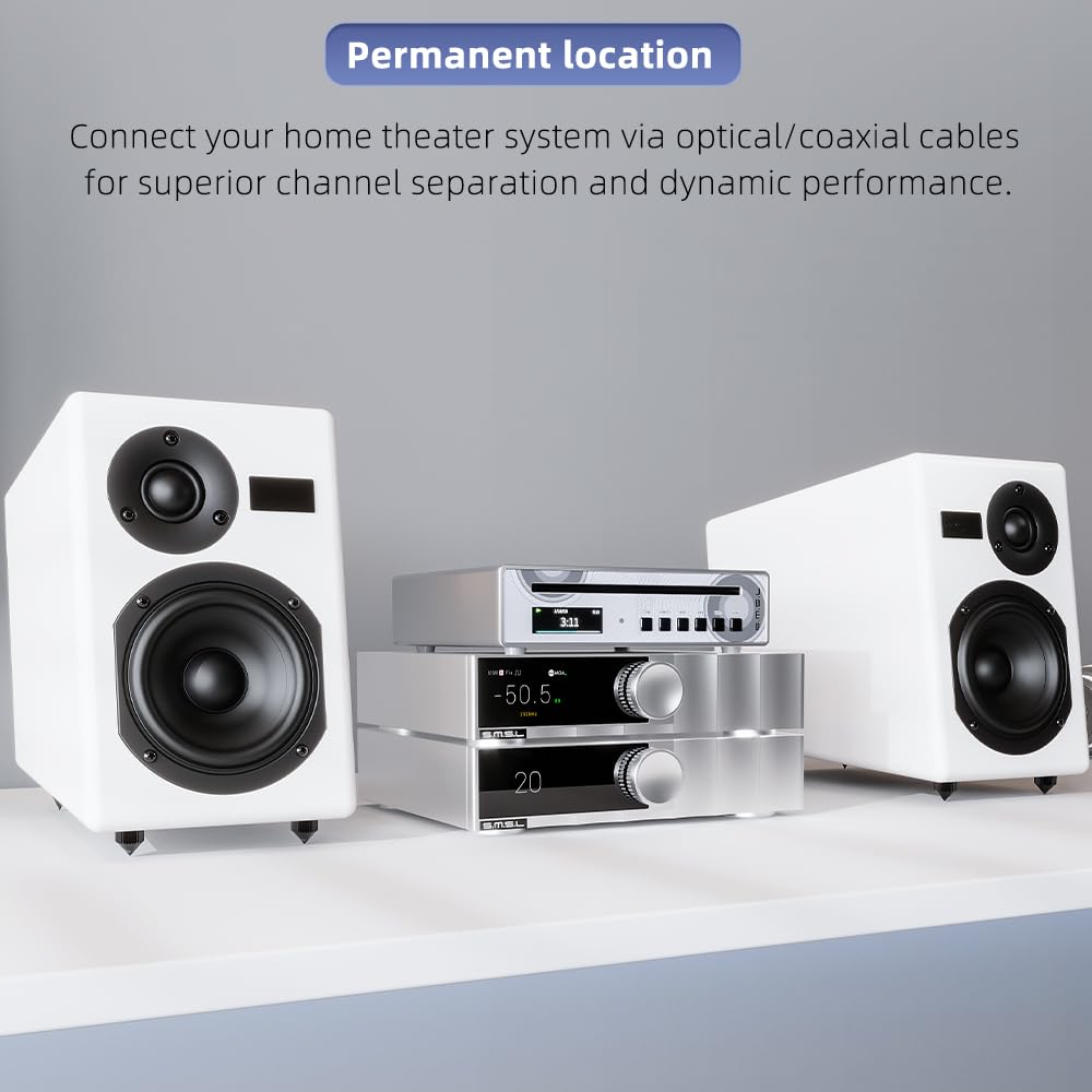 SMSL PL100PRO - Reproductor de CD, RCA/óptico/coaxial/XLR balanceado/salida de auriculares de 3.5 + 4.4 mm, 200 mW 32Ω, 2 chips DAC CS43131 de gama alta, compatible con discos CD-R/CD-RW/MP3