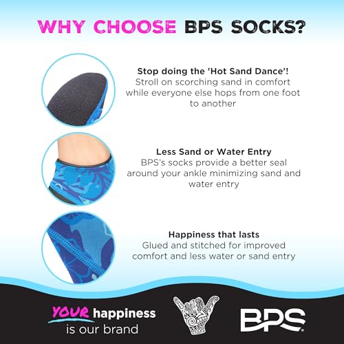 Image of BPS 'Aqua Series' 3mm Neoprene Water Socks for Sand, Beach, Soccer, Volleyball, Wetsuit Booties
