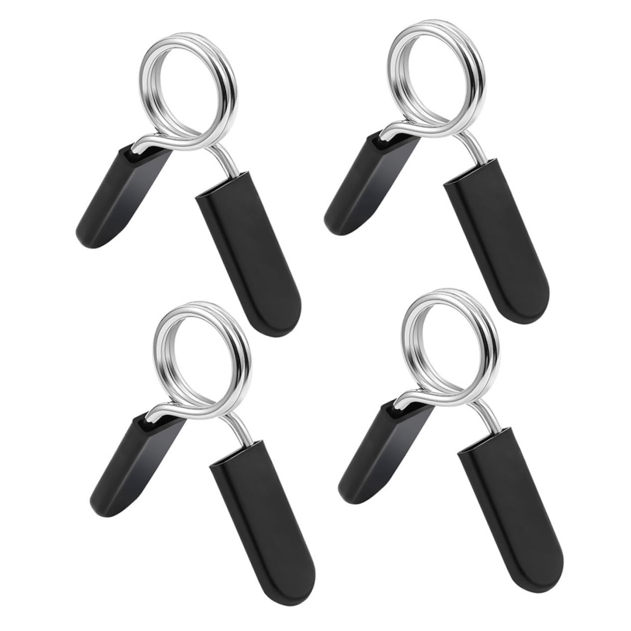 WHAMVOX 4pcs Dumbbell Bars Weightlifting Barbell Clamp Spring Lock Collars for Weight Plates