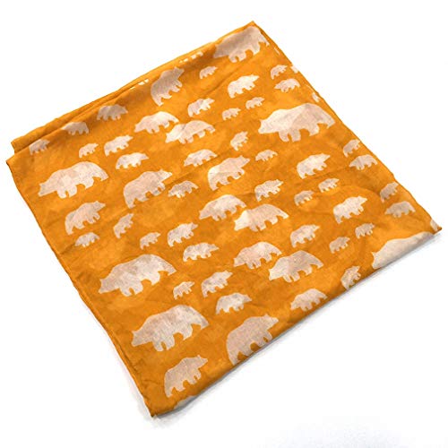 Womens Scarves Lovely Animal Infinity Polyester Loop Ring Scarf Bear Print Yellow4