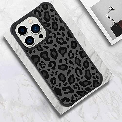 Image of KANGHAR Case Compatible with iPhone 14 Pro,Black Leopard Design | Tire Texture Non-Slip +Shockproof Rugged TPU Protective Case for iPhone 14 Pro 6.1 Inch (2022) Leopard Pattern