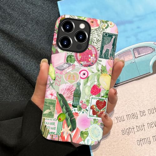 Generic Case Compatible with iPhone 12 Pro,Scratch Resistant Hybrid 2-Layer Hard Shell Phone Case,Fruit Green Lemon Strawberry Collage by Generic - Used condition - Image 5