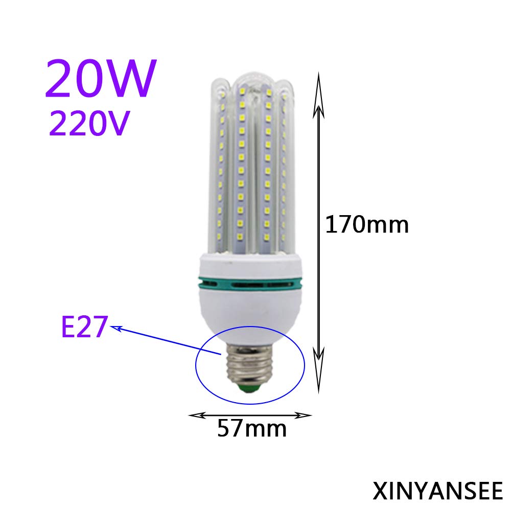 10 bombillas LED E27, 20 W, 2000 lm, luz blanca fría, 6000 K, 220 V, bombilla LED de bajo consumo, 360 °