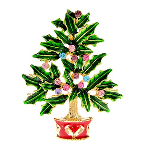 Broche sapin de Noël en émail et strass WXKAGF pour robe