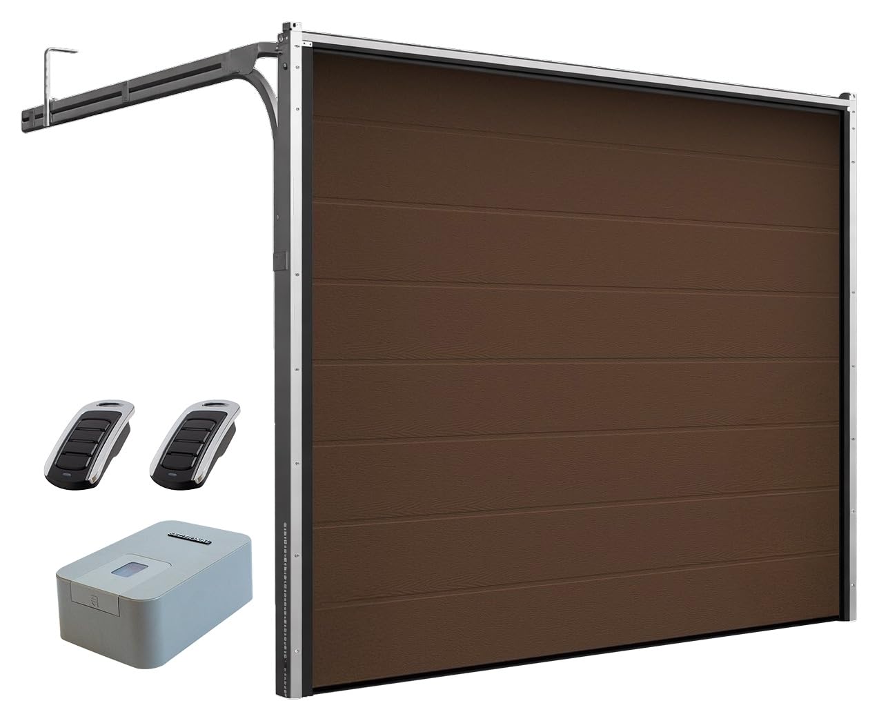 DoorHan - Puerta de Garaje | Seccional | Motorizada y emisor manual, para el Autoensamblaje, Tamaño y Color para elegir (RAL 8014 (Marrón), Ancho 2750 mm x Alto 2150 mm) extra
