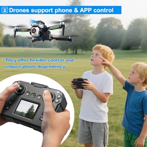 Drone With Screen On Controller With Camera 4k For Beginners And Kids,Wifi Fpv,Sd Storage,Foldable,3d Flips,One Key Take Off/Land,Headless Mode,Led Lights,Avoidance,Waypoints Fly,Sd Storage,Under 249g(2 Batteries) - Image 5
