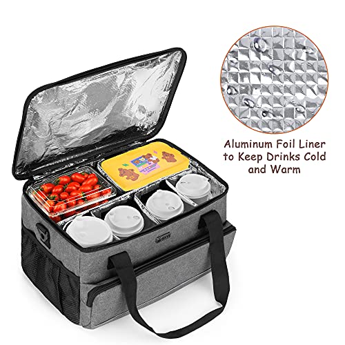 Trunab Reusable 8 Cups Drink Carrier for Delivery with Adjustable Dividers, Handle with Carrying Strap Tote Holder Insulated Bag for Beverages,Food Take Out,Outdoors - Thumbnail 2